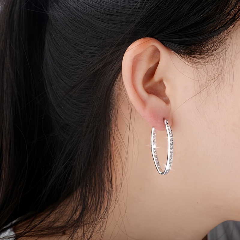 Women's S925 Silver Oval Earrings
